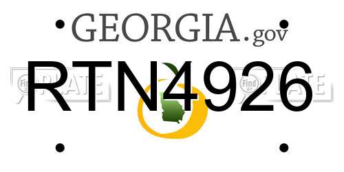 RTN4926 Georgia License Plate