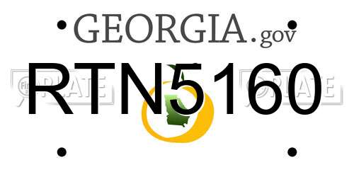 RTN5160 Georgia License Plate
