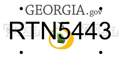 RTN5443 Georgia License Plate