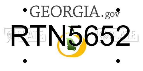 RTN5652 Georgia License Plate