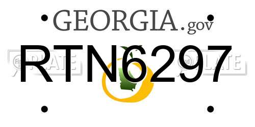 RTN6297 Georgia License Plate