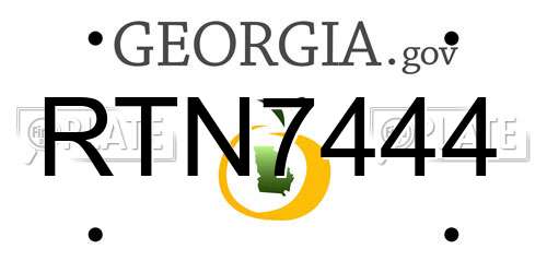 RTN7444 Georgia License Plate