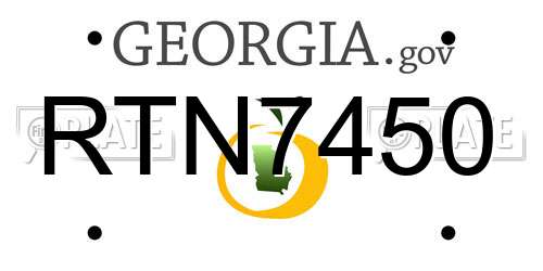 RTN7450 Georgia License Plate