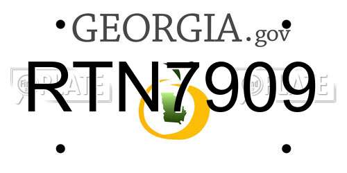 RTN7909 Georgia License Plate