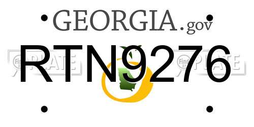 RTN9276 Georgia License Plate