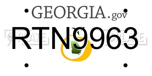 RTN9963 Georgia License Plate