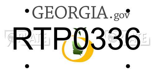 RTP0336 Georgia License Plate