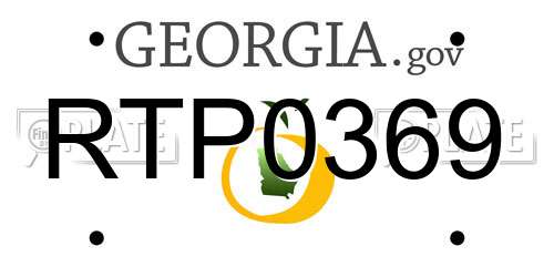 RTP0369 Georgia License Plate