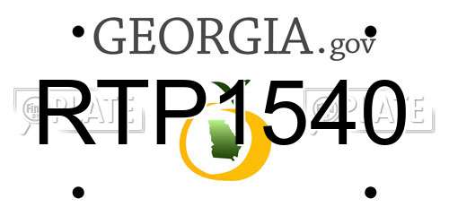 RTP1540 Georgia License Plate