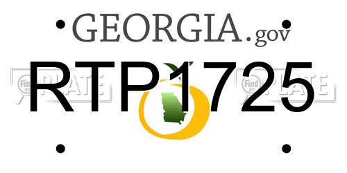 RTP1725 Georgia License Plate