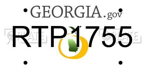RTP1755 Georgia License Plate