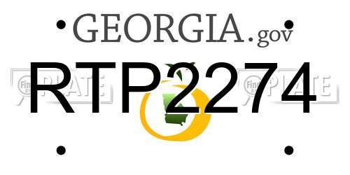 RTP2274 Georgia License Plate
