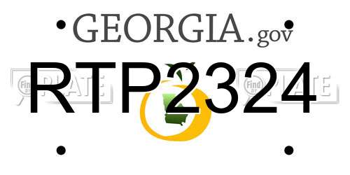 RTP2324 Georgia License Plate