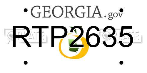 RTP2635 Georgia License Plate