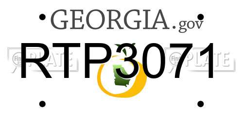 RTP3071 Georgia License Plate