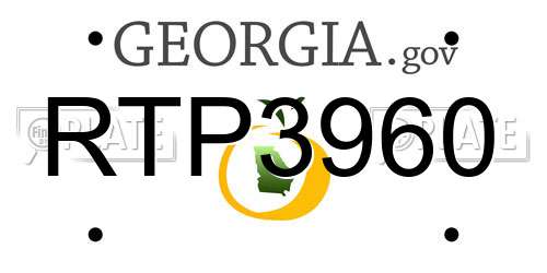 RTP3960 Georgia License Plate