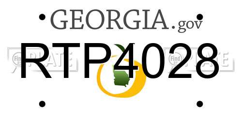 RTP4028 Georgia License Plate