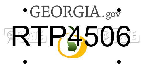 RTP4506 Georgia License Plate