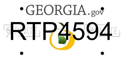 RTP4594 Georgia License Plate