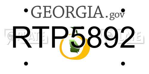 RTP5892 Georgia License Plate