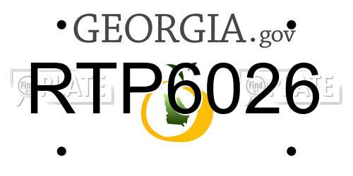 RTP6026 Georgia License Plate