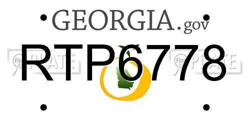 RTP6778 Georgia License Plate