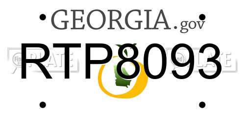 RTP8093 Georgia License Plate
