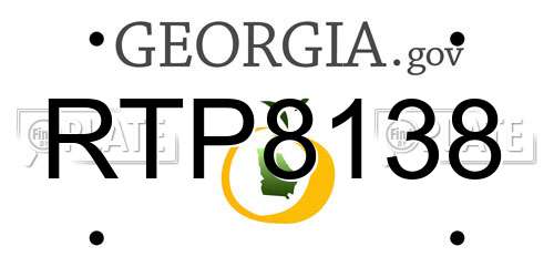 RTP8138 Georgia License Plate