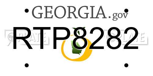 RTP8282 Georgia License Plate