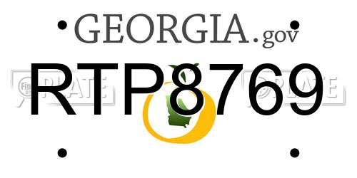 RTP8769 Georgia License Plate