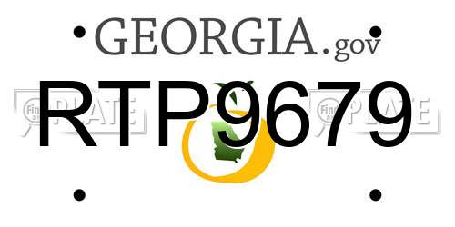 RTP9679 Georgia License Plate