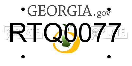 RTQ0077 Georgia License Plate