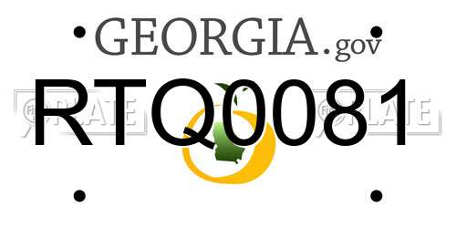 RTQ0081 Georgia License Plate