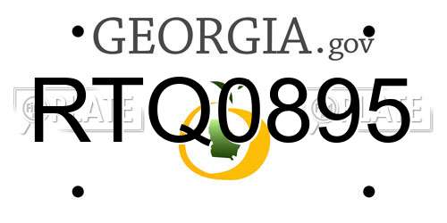 RTQ0895 Georgia License Plate