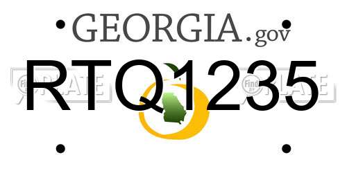 RTQ1235 Georgia License Plate
