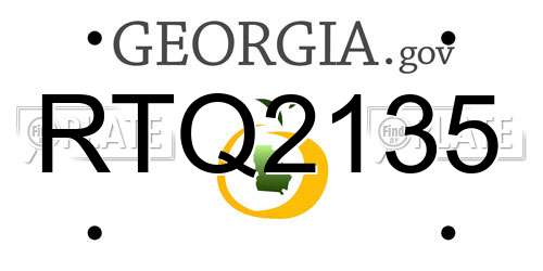 RTQ2135 Georgia License Plate