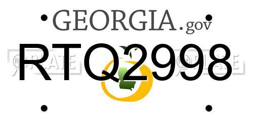 RTQ2998 Georgia License Plate