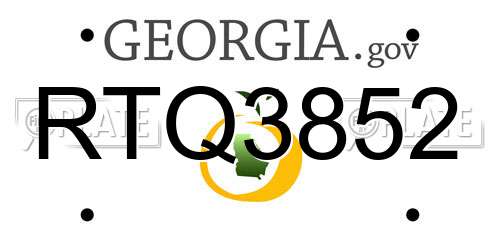 RTQ3852 Georgia License Plate