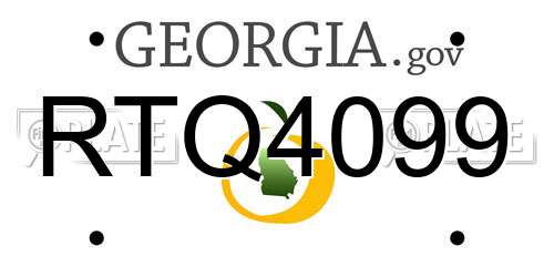 RTQ4099 Georgia License Plate