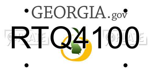 RTQ4100 Georgia License Plate