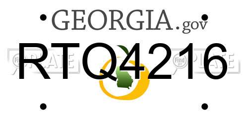 RTQ4216 Georgia License Plate
