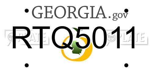 RTQ5011 Georgia License Plate