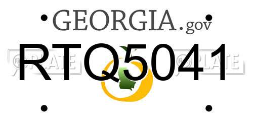 RTQ5041 Georgia License Plate
