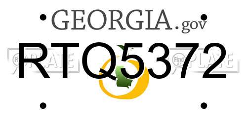 RTQ5372 Georgia License Plate