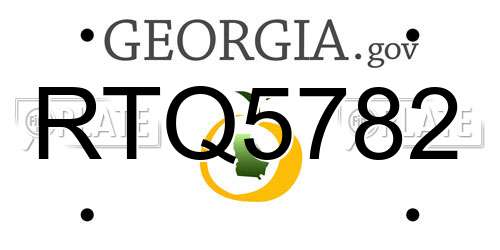 RTQ5782 Georgia License Plate