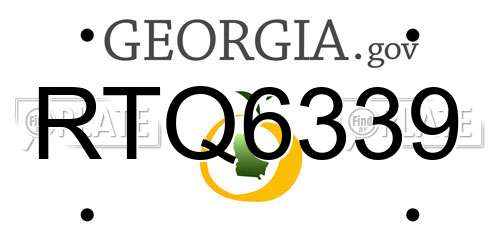 RTQ6339 Georgia License Plate