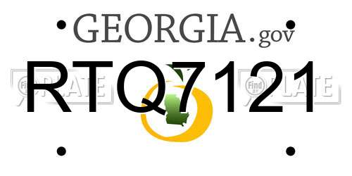 RTQ7121 Georgia License Plate