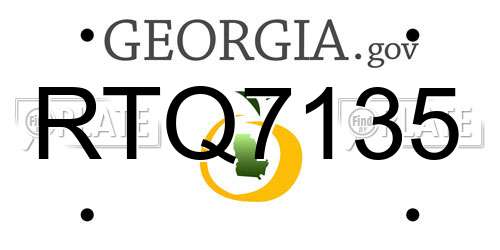 RTQ7135 Georgia License Plate