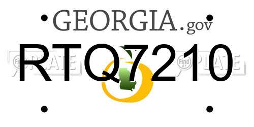RTQ7210 Georgia License Plate