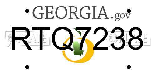 RTQ7238 Georgia License Plate